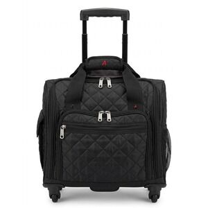 Athalon Rolling Bag Black Multi-Pocket/Zip Weekender Travel Extendable Handle